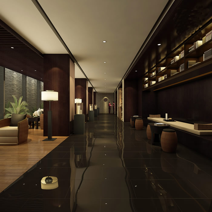 spa水療會所接待區設計效果圖